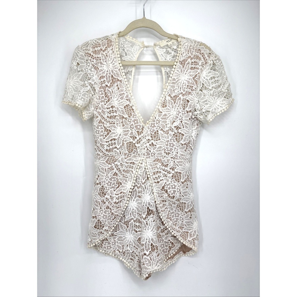 Love Tree Layered Floral Romper Small White Wedding Graduation Lace Embroidery